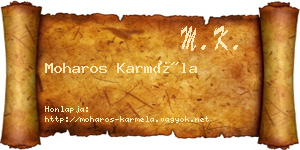Moharos Karméla névjegykártya